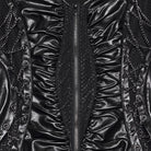 PUNK RAVE Women's Punk Chain Ruched Ruffle Trim Long Sleeve Bodycon Dress