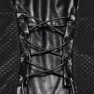PUNK RAVE Women's Punk Chain Ruched Ruffle Trim Long Sleeve Bodycon Dress