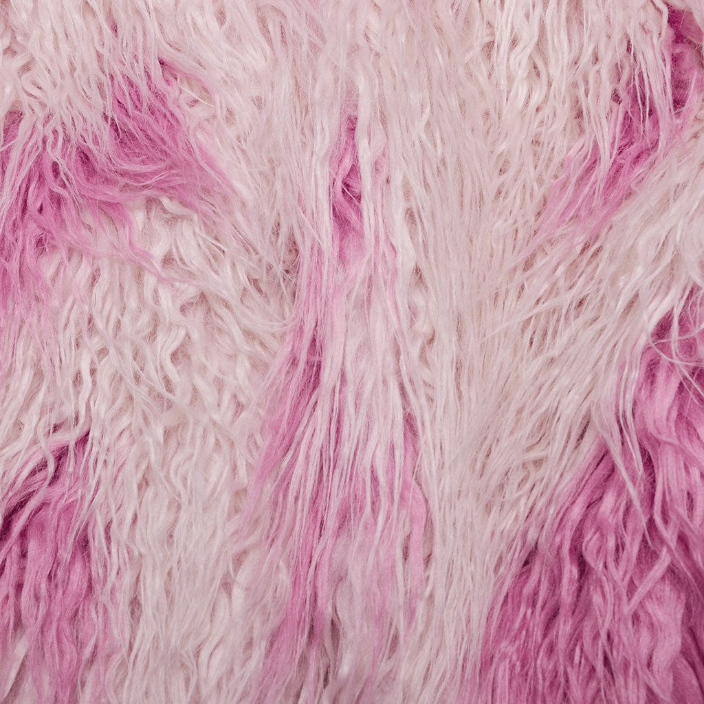 PUNK RAVE Women's Punk Contrast Color Faux Fur Coat Pink