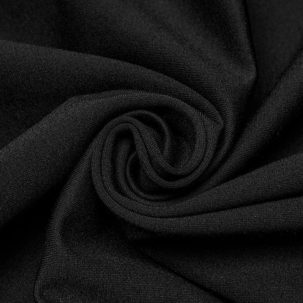 PUNK RAVE Women's Punk Cross Splice Lace-up Side Slit Skirt