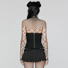 PUNK RAVE Women's Punk Cutout Buckle Lace-up Tube Top