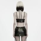 PUNK RAVE Women's Punk Cutout Buckle Strap Halter Lingerie