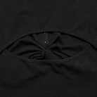 PUNK RAVE Women's Punk Cutout Crossed Tank Top with Hood