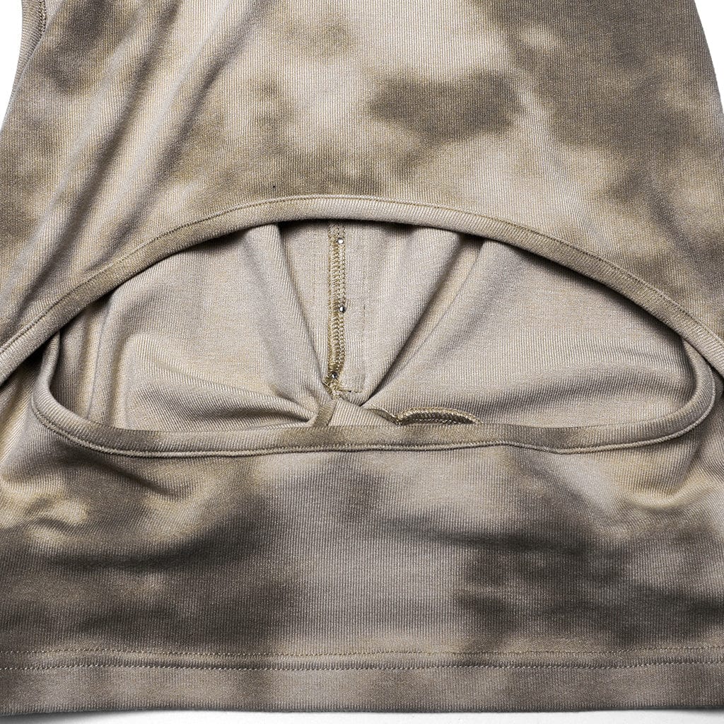 PUNK RAVE Women's Punk Cutout Crossed Tie-dyed Tank Top with Hood