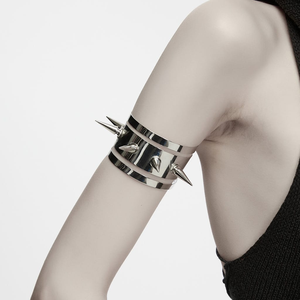 PUNK RAVE Women's Punk Cutout Spiked Arm Cuff