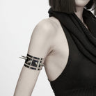 PUNK RAVE Women's Punk Cutout Spiked Arm Cuff