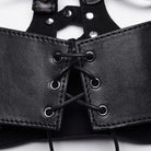 PUNK RAVE Women's Punk Detachable Halterneck Faux Leather Lingerie