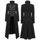 PUNK RAVE Women's Punk Detachable Mesh Lace-up Buckle Strap Coat