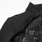 PUNK RAVE Women's Punk Detachable Mesh Lace-up Buckle Strap Coat