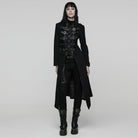 PUNK RAVE Women's Punk Detachable Mesh Lace-up Buckle Strap Coat