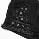 PUNK RAVE Women's Punk Distressed Mesh Splice Short