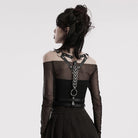 PUNK RAVE Women's Punk Double-shoulder Faux Leather Harness