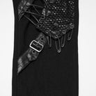 PUNK RAVE Women's Punk Eyelet Lace-up Pin Buckle Strap Skinny Pants