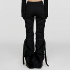 PUNK RAVE Women's Punk Eyelet Mesh Splice Fluffy Pants
