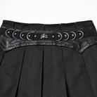 PUNK RAVE Women's Punk Eyelet Pleated Skirt