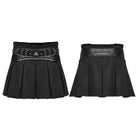 PUNK RAVE Women's Punk Eyelet Pleated Skirt