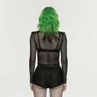 PUNK RAVE Women's Punk Eyelet Ripped Low Waist Shorts