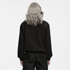 PUNK RAVE Women's Punk Eyelet Stand Collar Sweatshirt