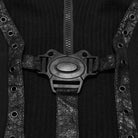 PUNK RAVE Women's Punk Eyelet Stand Collar Sweatshirt
