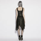 PUNK RAVE Women's Punk Eyelet Strap Zip Slip Dress