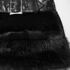 PUNK RAVE Women's Punk Faux Fur Skirt with Belt Black
