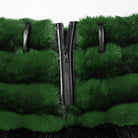 PUNK RAVE Women's Punk Faux Fur Skirt with Belt Green