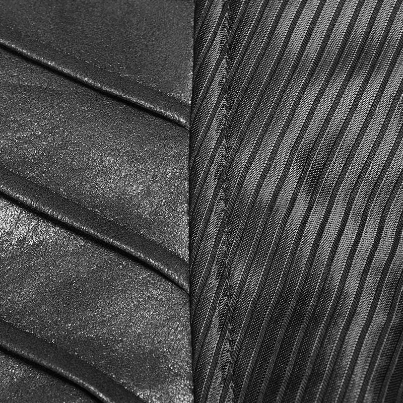 PUNK RAVE Women's Punk Faux Leather Halterneck Front Zipper Overbust Corsets