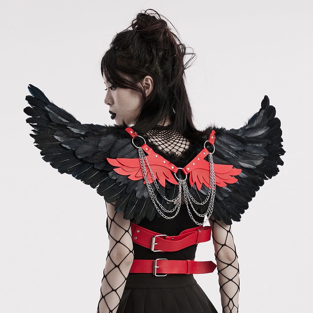 PUNK RAVE Women's Punk Feather Wing Harness