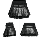 PUNK RAVE Women's Punk High-waisted Layered Pleated Skirt