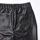 PUNK RAVE Women's Punk Honeycomb Strappy Faux Leather Leggings