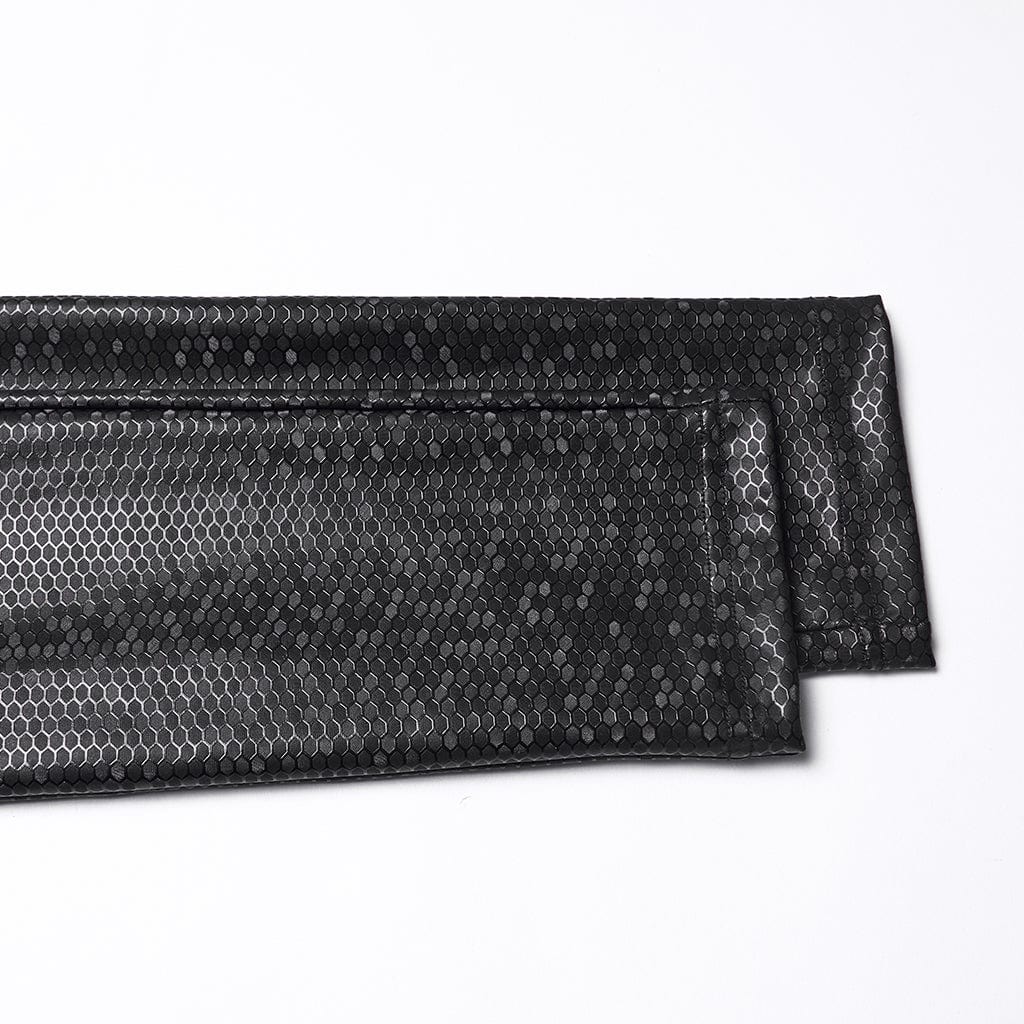 PUNK RAVE Women's Punk Honeycomb Strappy Faux Leather Leggings