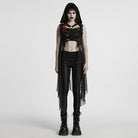 PUNK RAVE Women's Punk Hooded Mesh Harness Waistcoat