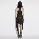PUNK RAVE Women's Punk Irregular Hooded Sleeveless Dress