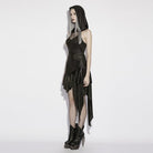 PUNK RAVE Women's Punk Irregular Hooded Sleeveless Dress