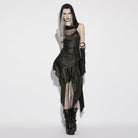 PUNK RAVE Women's Punk Irregular Hooded Sleeveless Dress