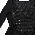 PUNK RAVE Women's Punk Irregular Multilayer Hem Mesh Dress