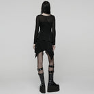 PUNK RAVE Women's Punk Irregular Multilayer Hem Mesh Dress