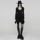 PUNK RAVE Women's Punk Irregular Multilayer Hem Mesh Dress