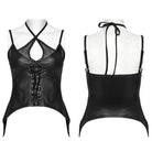 PUNK RAVE Women's Punk Irregular Plunging Halterneck Tank Top