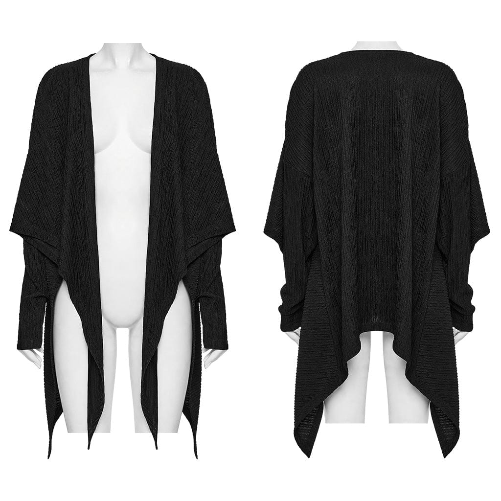 PUNK RAVE Women's Punk Irregular Ruched Cardigan