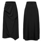 PUNK RAVE Women's Punk Irregular Ruched Skirt
