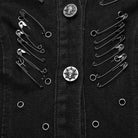 PUNK RAVE Women's Punk Lace-Up Eyelet Long Vest with Hood