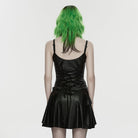 PUNK RAVE Women's Punk Lace-up Eyelet Strap Slip Dress