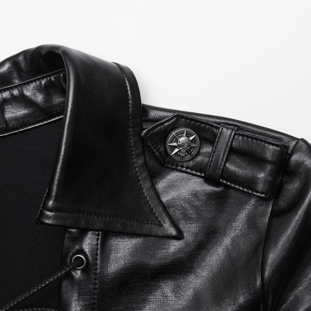 PUNK RAVE Women's Punk Lace-up Long Sleeved T-shirt