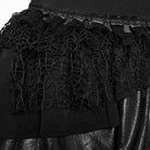 PUNK RAVE Women's Punk Lace-up Mesh Splice Layered Skirt