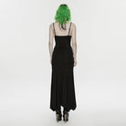 PUNK RAVE Women's Punk Lace-up Mesh Splice Slip Dress