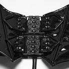 PUNK RAVE Women's Punk Lace-up Rivet Irregular Underbust Corset