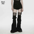 PUNK RAVE Women's Punk Lace-up Shorts with Detachable Trouser Legs