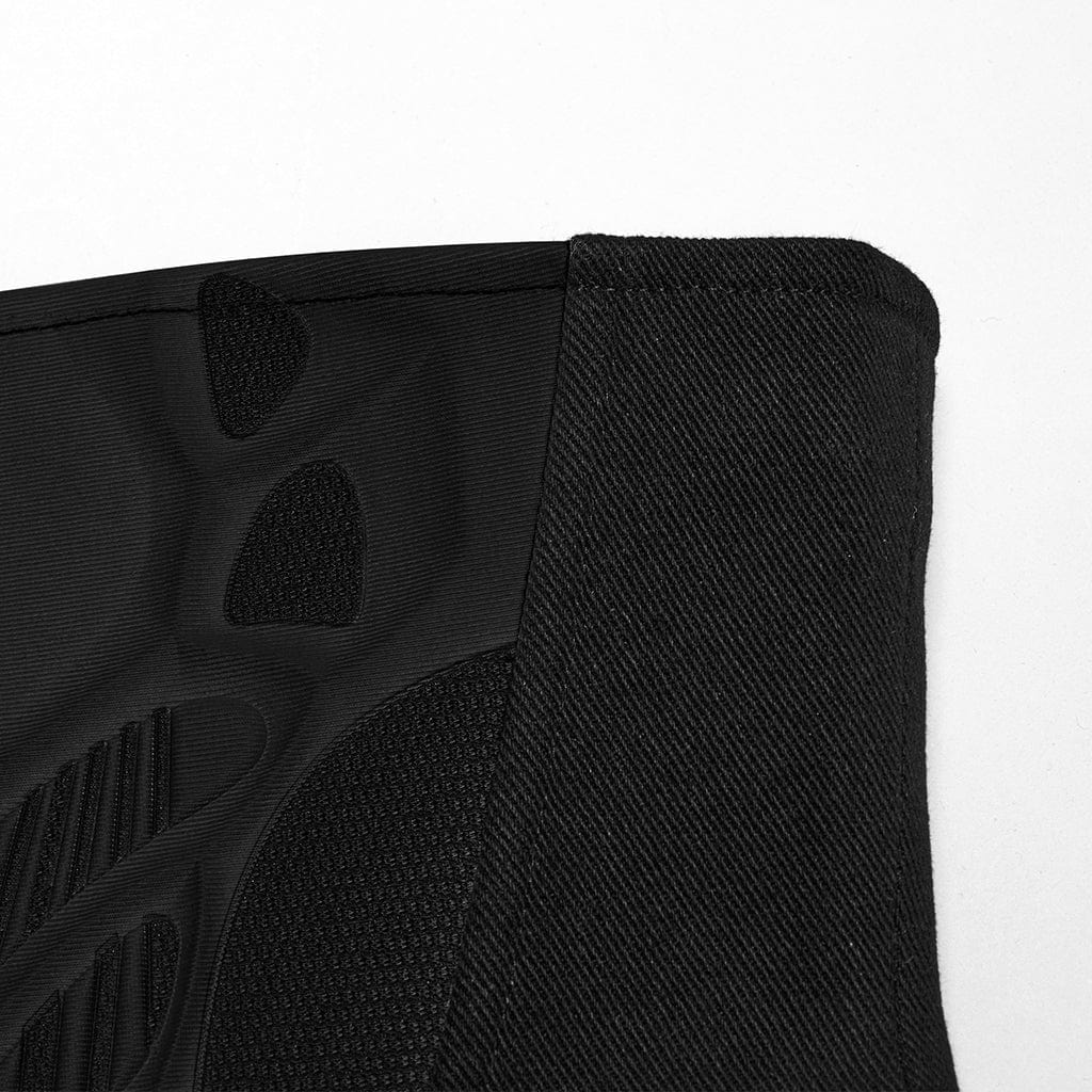 PUNK RAVE Women's Punk Lace-up Zip Underbust Corset Black