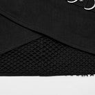 PUNK RAVE Women's Punk Mesh Ring Buckle Overlapping Skirt